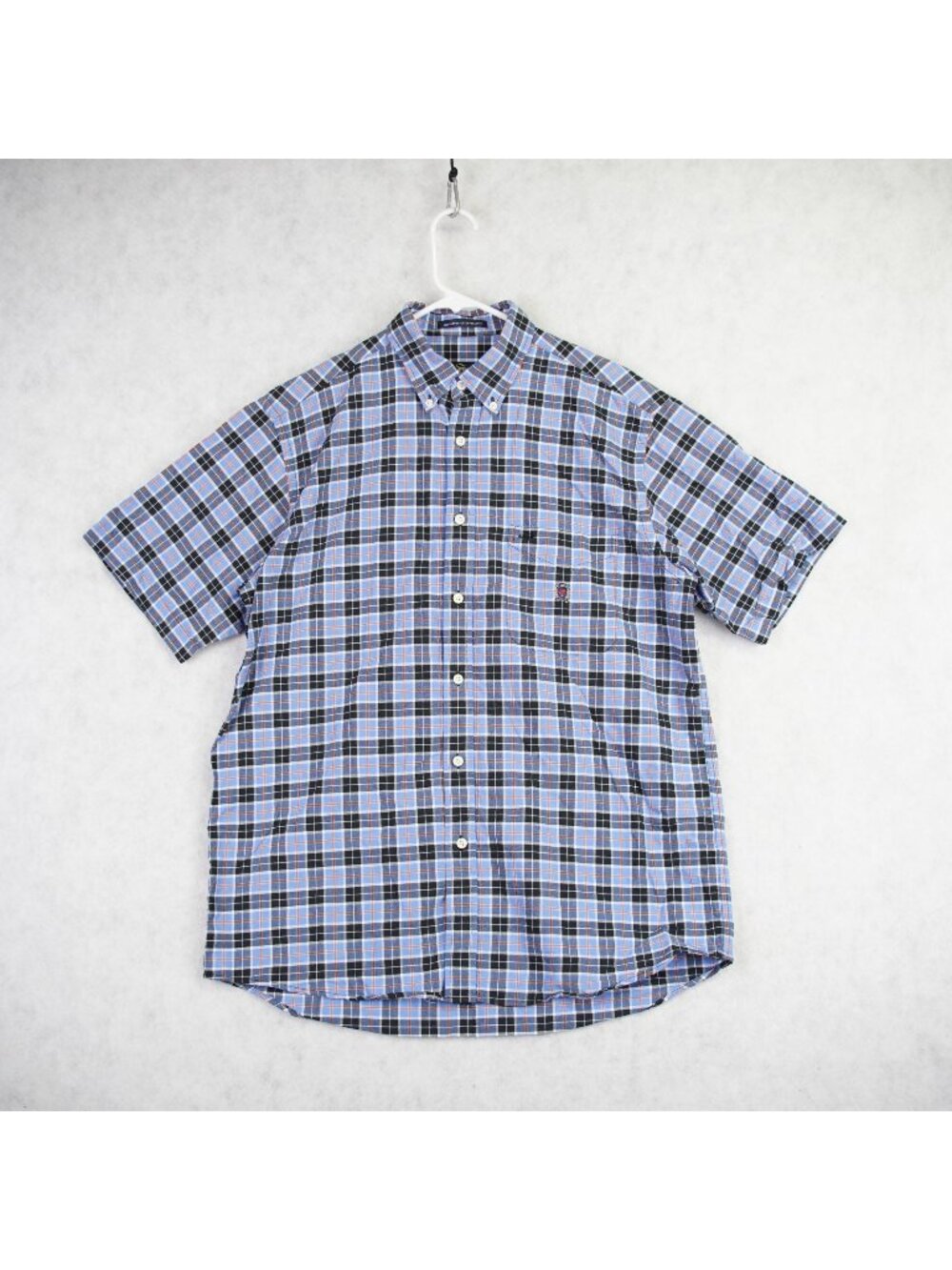 Siegfried Men's Plaid Cotton Woven Short Sleeve Button-Down Shirt Size Medium